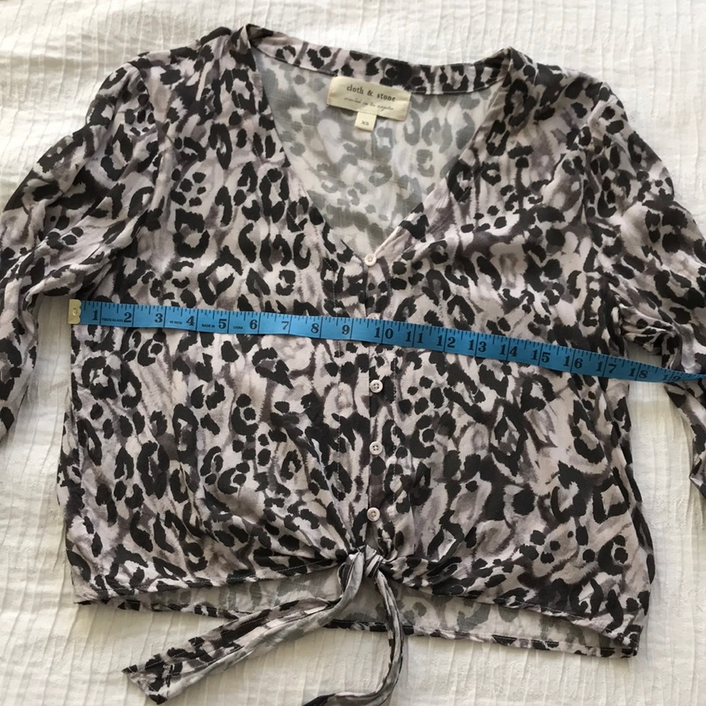 Cloth & Stone crop front tie flowy long sleeve XS